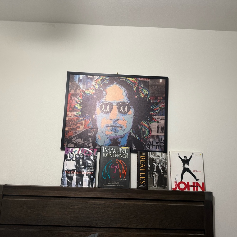 John Lennon Art Print with Books